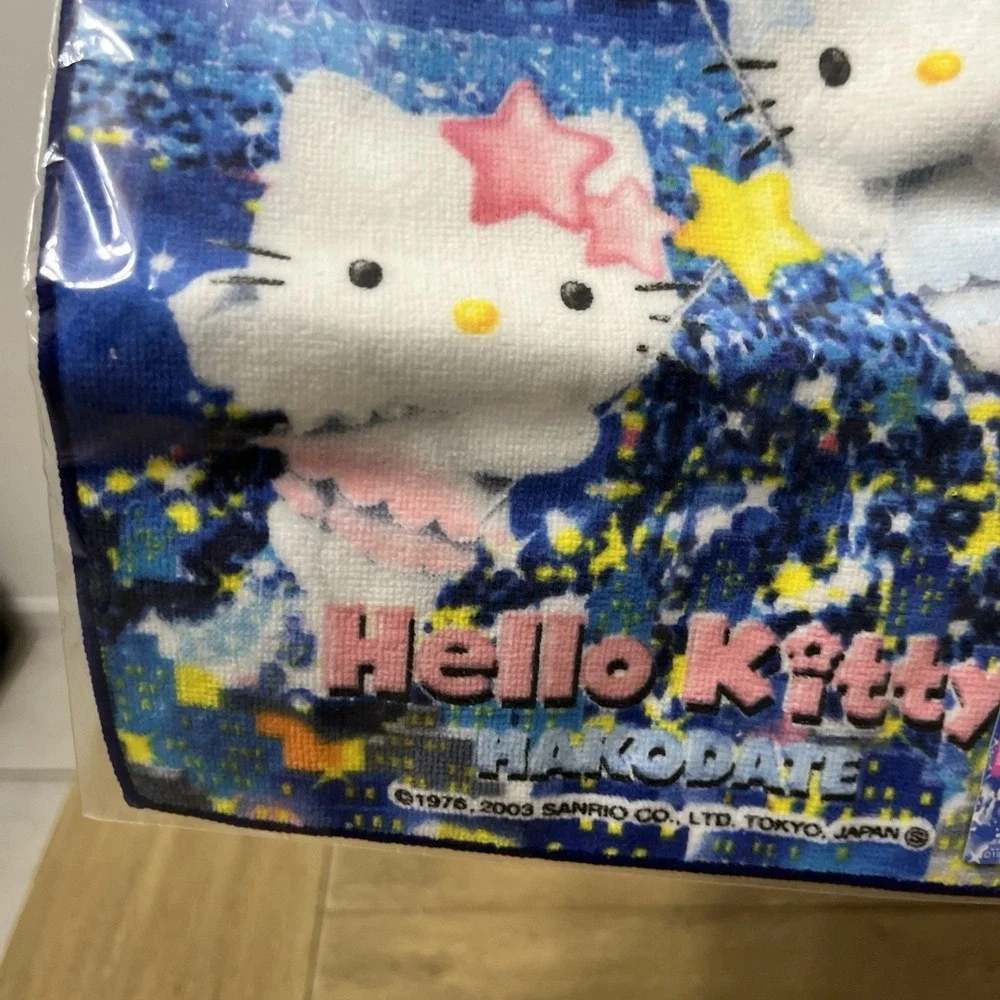 VTG Hello Kitty Local Edition Towel Hanky Hokkaido Hakodate Version 2003 Y2K NOS